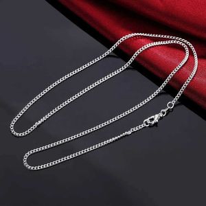 Pendanthalsband 925 Sterling Silver Classic 2mm Chain Necklace Lämplig för kvinnor 16-30 tum högkvalitativt fashionabla fest bröllop smycken gåvorq