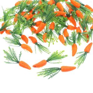 Flores decorativas 60 PCs simulados de cenoura decoração de vegetais artificiais plásticos para festa