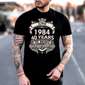 10 Kasım 1984'te doğan erkek tişörtleri 2 Aralık 5 Nisan 8 Haziran 1984 Harika 40 Yıl Doğum Günü T-Shirt J240409