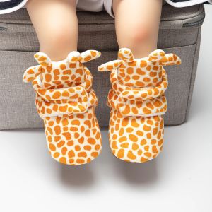 Кроссовки детская обувь зимние мальчики девочки носки несколько животных первые ходьки теплые новорожденные обувь для кроватки для младенца сканирование мокасин