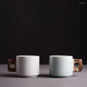 Canecas Creative Handmade Cup Shadow entre montanhas verdes e caneca de café cerâmica de água