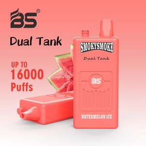 Duradouro Breze Stiik 18ml+18ml Tanque duplo 16000 Pushs Vape descartável Cigarro eletrônico preenchido 36 ml 650mAh Bateria recarregável 16k Puff Vapes Pod POD