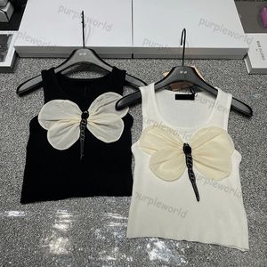 Briefgestrickte Weste für Frauen Sommer dreidimensional Bow Tanktops Mode ärmellose T -Shirt