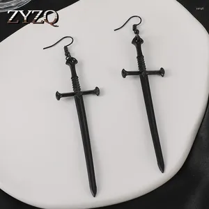 Brincos de balanço zyzq moda punk punk metal espada para homens homens personalidade jóias de punhal criativo neol-gótico