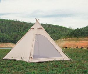 Luxury Cotton Tent 34 People Steel Pole Outdoor Camping Fabric 220x220xh200cm Tents och skyddsrum och skyddsrum6015794