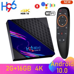 Box Android TVBox H96 Mini RK3228A Quad Core Smart TV Box Android 10.0 Voice Assistant 2 ГБ 16 ГБ 4K HD Wifi Media Player Set Top Box