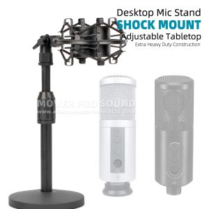 Stand TABLITEP Microphone Stand Shock Mount för Audio Technica ATR2500 ATR 2500 USB ATR2500USB Desktop Table Desk Mic Boom Holder