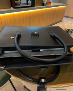 Inscreção de laptop de couro preto, alça 13,3 14 14,1 polegadas Laptops Case Bolsa de notebook à prova d'água Macbook Breathase