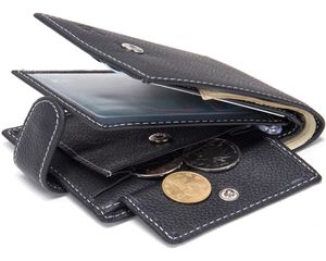 Son erkekler deri iş cüzdan kartı tutucu ince çanta para çanta cüzdanı gerçek deri kısa cüzdan portefeuille homme 2103112396328