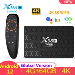 ボックスオリジナルAndroid 12 X98H Proスマートテレビボックスメディアプレーヤー4K 6K 4G 32G 64G 2.4 5G WiFi 3Dビデオデコードメディアプレーヤーセットトップボックス