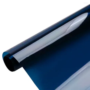 Adesivos de janela HoHofilm 50cmx500cm de filme azul escuro cola adesiva colorida de vidro decoração de casa 20''x196.8 '' '