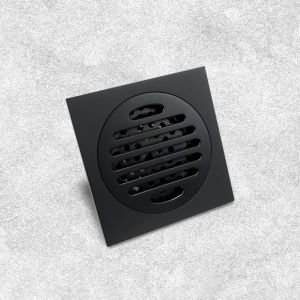 Svart mässing 10 x 10 cm duschgolv Drain Tvättrummet Badrum Invisibelt dränering täcker fyrkantig golvavlopp