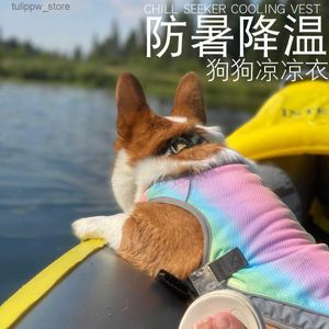 Собачья одежда INS Summer Dog Appare Fashion Одежда Охлаждение радужная цвето