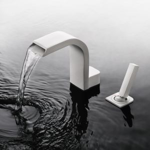 Torneira de banheiro da cachoeira de Skowll 2 FAUCET FAUCET FAUCET FAUCET BRANCO BRANCO, HG-1120