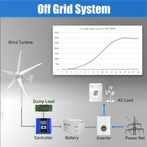 3000W Rüzgar Türbini Elektrikli Grid Sistemi 12V 24V 48V Çıkış 220V 230V 240V Sistem Tam Kit MPPT Şarj Cihazı