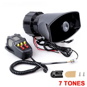 7 Sound Car Horn Horn DC 12V 100W 125dB com Mic Alto Motocicleta Sirene Veículo Caminhão Aviso de Alerta -falantes