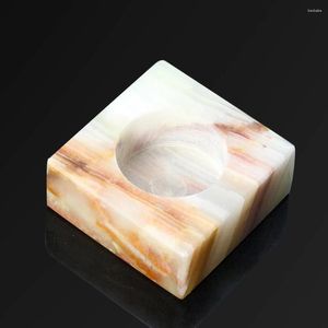 Świece 1PC Real Afghan Jade Square Holder Stojak na biżuterię podstawową wadze do papieru centralnego wyświetlacza dekoracja ślubna kryształ mineralny