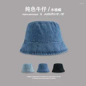 Berets Cowboy Fisherman Hat Famel All-Match Summer UV ochronne Sun Student Outdoor Travel Basin