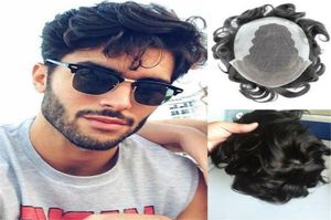 Q6 Base Human Hair Toupees 6 polegadas de alta qualidade Indian Natural Wave Toupe para homens 7423399