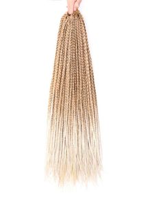 Synthetische Flechthaarverlängerung Häkeln Zöpfe 1822inch Box Braid 30 Rootspack Ombre 80GPC Wärme Faser Bulk Braid Pink Senegal1684925505