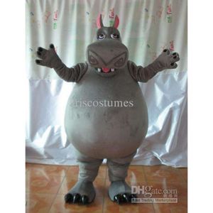 Kostiumy maskotki kostiumy Mascota Pianka Śliczna zabawna hipopotamowa kreskówka pluszowa świąteczna sukienka Fancy Halloween Mascot Costume Zsh