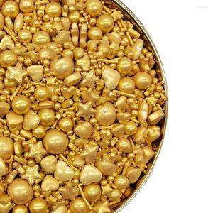 Party Supplies Gold Sprinkles Pärlor för DIY Cake Baking Balls Wedding Decor Simulation Bead Decoration grossist