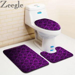 バスマットZeegleノンスリップ吸収剤マットバスルームカーペットトイレットフロアフットパッドシートカバーモダン