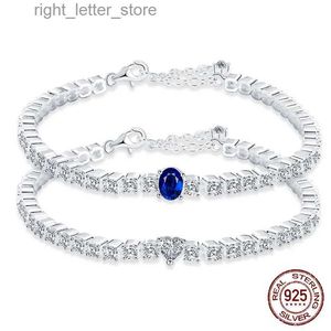 Bangle Luxury 925 Silver Roman Crystal Armband Womens Fashion Heart Shaped Zirconia Chain Armband Water Diamond Armband Wedding Jewelry YQ240409