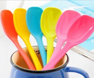 Parlak renkli melamin kahve kaşıkları sevimli dondurma kepçeleri toksik olmayan yemek takımı 10pcslot sh473823719