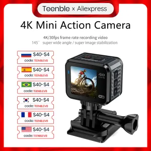 Kameror V8 Hero Sport Cam 10m Waterproof Ultra HD Action Camera 4K 30fps Go Pro Touch Screen 1,5 tum EIS WiFi App Remote Control Vlog