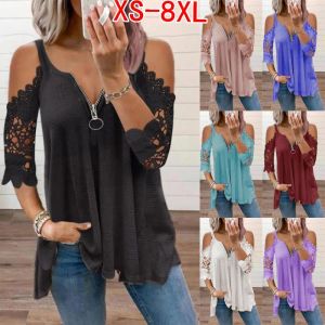 Shirts Loose Hollow Out Maternity VNeck Blouse Shirt Half Sleeve Pullover Top Shirt Summer Casual Female Women's Clothing Plus Size