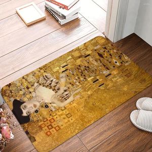 Bath Mats Woman In Gold Portrait By Gustav Klimt Floor Mat Kitchen Shower Room Quick Dry Bathroom Non Slip Toilet