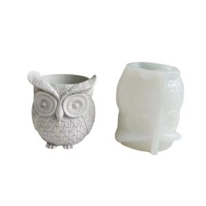 DIY Owl Flower Pot Silicone Mould Succulent Pen Holder Resin Concrete Vase Cactus Silicone Mold DIY Handmade Casting Mold