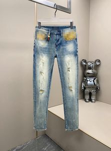 2024 Spring Autumn Letter Print Zipper Men's Jeans Light Washed Man's Long Pencil Pants WCNZ057