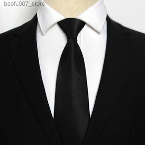 Neck Ties Lazy man zipper easy to pull mens formal business 10cm pure blue red black professional work high quality tieQ