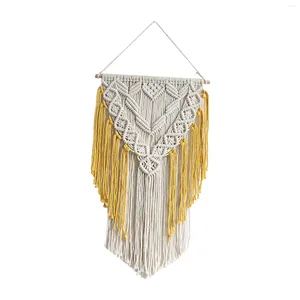 Tapisserier Macrame Wall Hanging Chic Art Boho Backdrop Woven Tapestry Fringe For Wedding Party Dorm Home Decoration