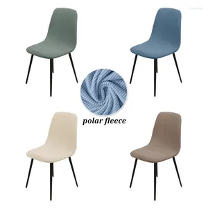 Stuhlabdeckungen polar Fleece Shell Deckung Stretch Kurzerbackstühle Einheitliche Farbe Waschbares Sitzhülle für Küchen Wohnzimmer