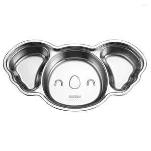 Plates Cartoon Divided Plate Aluminum Soup Kids Stainless Steel Serving Tray Lunch Dinner