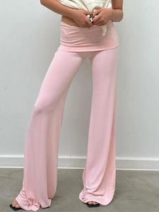 Frauenhose Schmetterling Bieger Flare Streetwear Frauen Kleidung hohe Taillenhose Pink Pantalones de mujer breite Gürteln Roupa Feminino