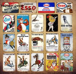 2021 Retro Esso Metallschilder Tiger Motoröl Poster Wanddekoration für Pub Stabsautos Gasolin Plaque Vintage Garagendekoration 2030 8695486