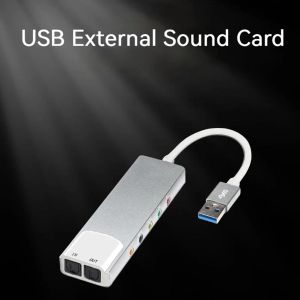 USB Audio Adapter AC-3 DTS hörlurar Adapter Soundcard Extern ljudkonverterare Aluminiumlegering SPDIF Optical för bärbar dator skrivbord