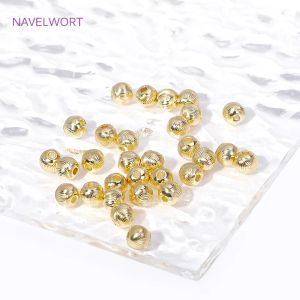 4k perle a taglio rotondo in ottone oro oro perline per perline metalliche per gioielli che producono accessori bracciale fai -da -te fatti a mano all'ingrosso