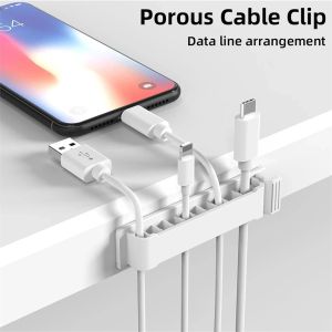 10-Slots Self Adhesive Cable Organizer Clip Holder For PC TV Charging Desk Car Line Wire Winder Management Fixing Manager Clamp