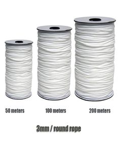 50100200M 3mm Elastic Bands White and Black Polyester Elastic Bands for Clothes Garment Sewing Accessories9662208