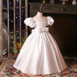 Princess White Jewel Girl's Birthday/imprezowe sukienki dziewczyny sukienki Klamią
