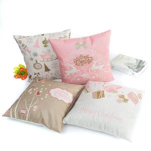 45cmx45cm Pink Pillowcase Merry Christmas Decorative Pillows Cover Pillow Case For Seat Home bedroom decor