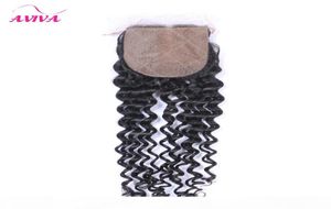 Seidenbasis -Verschluss peruanischer indischer malaysischer brasilianischer Spitzenspitzen Haarsperrung unverarbeiteter Remy Kinky Curly Virgin Hair Extensions5315748
