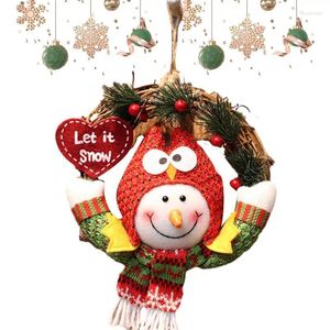 Decorative Flowers Gnome Christmas Decorations Front Door Wreaths With Wreath Welcome Hanger