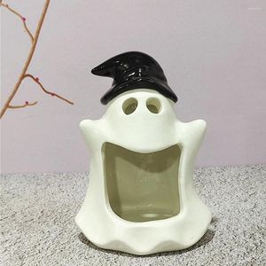 Titulares de vela 2 PCs Cerâmica Festival de Cerâmica de Candlestick de porcelana de Halloween