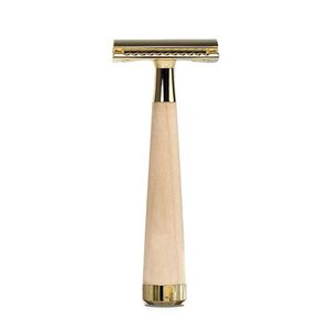 Double Edge Safety Razor Imitation Walnut Handle Men and Women Reusable Safety Razor Traditional Razor1. for Traditional Shaving